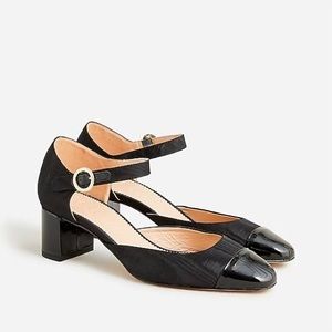 J. Crew Mary Jane Millie Ankle-Strap Heels in Moire